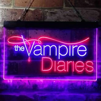 The Vampire Diaries Dual LED Neon Sign for TV Show Fans