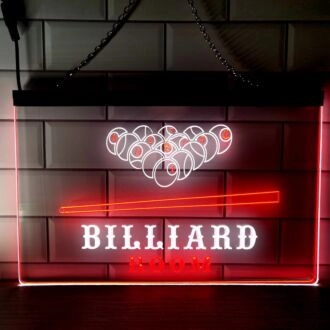 Billiard Pool Dual LED Neon Sign for Gaming and Social Spaces