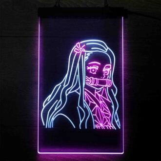 Demon Slayer Nezuko v1 Dual LED Neon Sign for Anime Fans