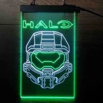 Halo Infinite Helmet Dual LED Neon Sign for Gaming Fans