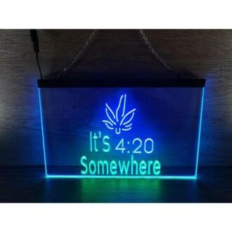 Marijuana It's 420 Weed Dual LED Neon Sign for Cannabis Enthusiasts