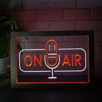 On Air v2 Dual LED Neon Sign for Studios and Broadcasting Spaces