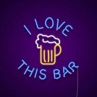 I Love This Bar Neon Sign for Bar and Social Spaces