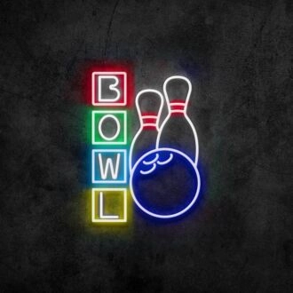 Bowling Neon Sign for Gaming and Social Spaces