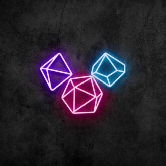 Gaming Dice Neon Sign for Gaming and Fun Spaces