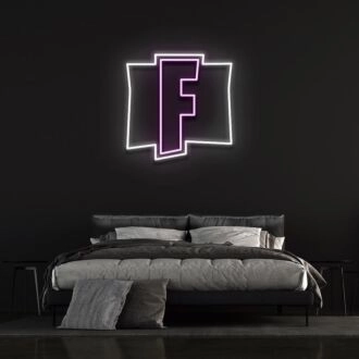 F game Logo Neon Sign for Gaming Fans