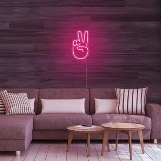 Mini Peace Finger Neon-Schild für friedliche und spaßige Räume.