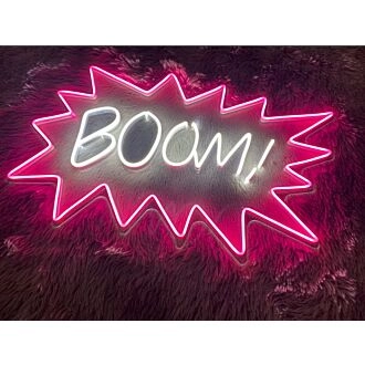 Boom Neon Sign for Fun and Energetic Spaces