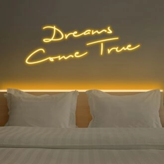 Dreams Come True Neon Sign for Inspirational and Motivational Spaces