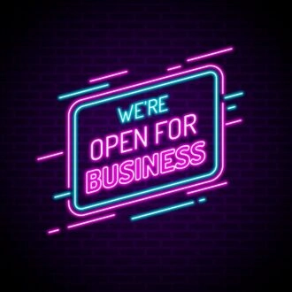 Open For Business Neon Sign for Businesses and Shops