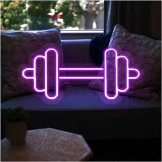 Leuchtreklame Fitnessstudio Hantel Neonlicht Wanddeko für Fitnessräume