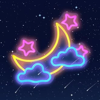 Mond Wolken Sterne Neonschild für Schlafzimmer und Kinderzimmer Dekor.