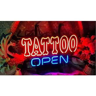 Tattoo Open Metal Frame Neon Sign for Tattoo Studios