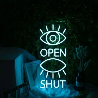 Eyes Open And Shut Neon Sign for Whimsical and Fun Spaces