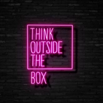 Think Outside The Box Neon Sign for Inspirational and Creative Spaces
