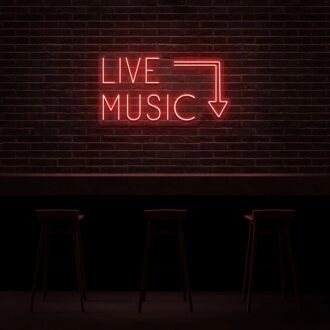 Live Music Neon Sign for Music Lovers and Venues