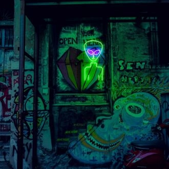 Alien Neon Sign for Whimsical and Fun Spaces