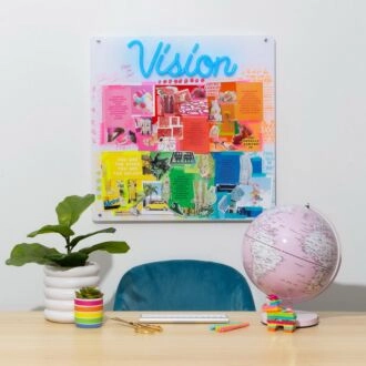 Vision Board Set Neon Sign perfect for motivational office spaces
