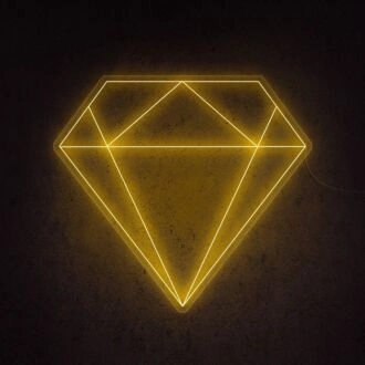 Das Diamond Neon-Schild verleiht der eleganten Einrichtung Glanz.