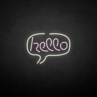 Hello' neon sign