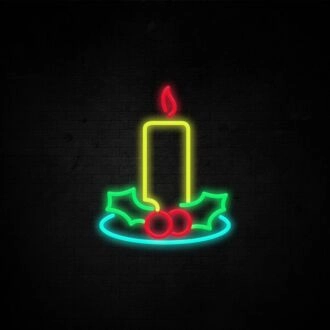 Candle Neon Sign adds warmth to cozy spaces