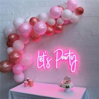 Lets Party Neon Sign perfect for lively party settings