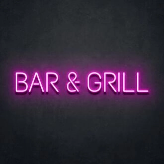 Bar Grill Neon Sign ideal for bar and grill establishments