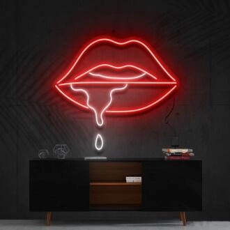 Lips Dripping Multicolour Neon Sign for Artistic Decor