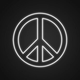 Friedens-Neonzeichen für Zen- und friedliche Räume.