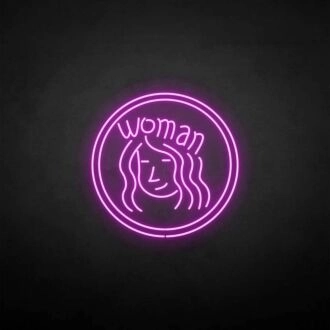 'Woman' neon sign