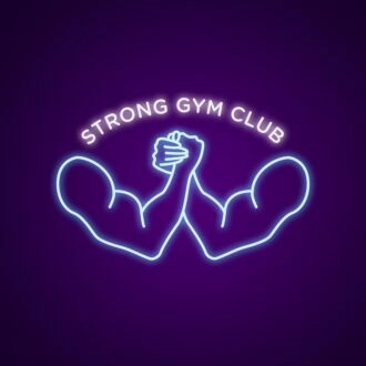 Strong Gym Club Neon Sign Motivate yourself at the gym