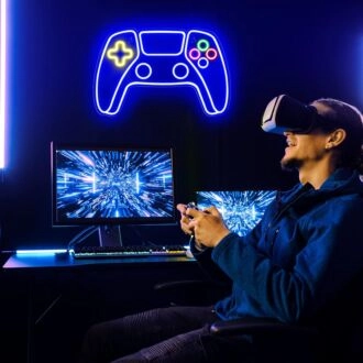 Bunte Spielkonsolen-Neonschild Spielzimmer