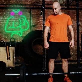 Rosenaugen und Grüne Muskel Frösche Neon Schild Kinderzimmer Spaß