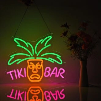 Tiki Bar Green Coconut Neon Sign Tropical Party