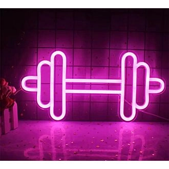 Erhöhen Sie Ihr Fitnessstudio oder Ihren Heimtrainingsbereich mit dem Mini-Banner-Langhantel-Lenker-LED-Neonschild.