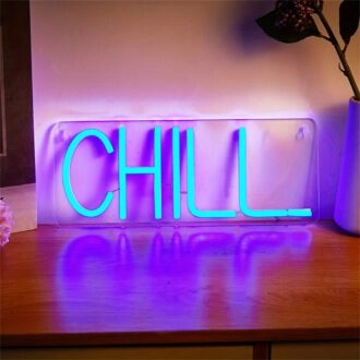 Brighten Your Space with Chill Wall Decor LED Neon Sign - Ideal for Home, Office, Store, Bar, and Vibrant Wedding Celebrations