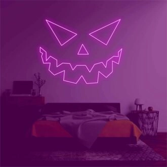 'Evil face' neon sign