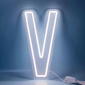 Add a Vibrant Touch to Your Wedding, Bar, or Home Decor with the Customized LED Neon Light Letter V LED Neon Sign.