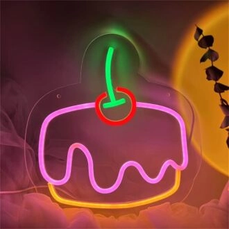 Verschönern Sie Ihre Feiern und Räume mit dem Delicious Cake LED Neon Sign Party - Perfekt für Hochzeiten, Bar-Atmosphäre und Wohndekoration.