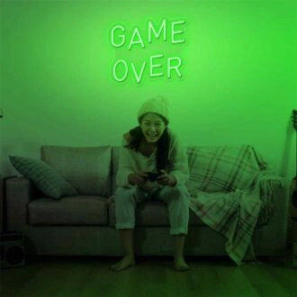 Transform Your Gaming Den or Bar Ambiance with the Game Over LED Neon Sign: Perfect for Home Decor, Themed Parties, and Business Settings.