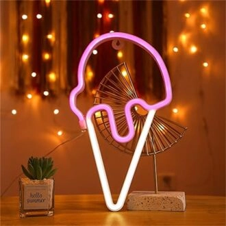 Beleuchten Sie Ihren Raum mit einem LED-Neonschild in Eiscreme-Form - Perfekt für Heimdekoration, Bars und Spielzimmer.