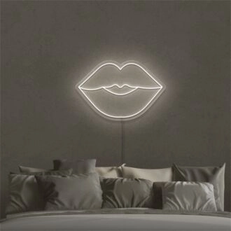 Brighten Up Your Bar, Party, or Bedroom with the Playful Glow of Lips LED Neon Sign Sketch and Etch Us.