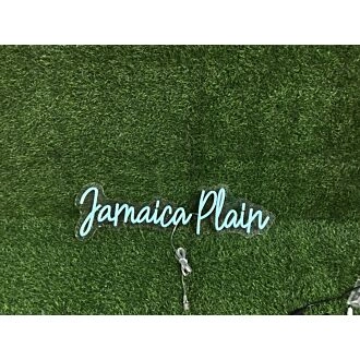 Brighten Up Your Space: Jamaica Plain Blue Neon Sign – Perfect for Home Decor, Office Vibes, and Bar Ambiance.
