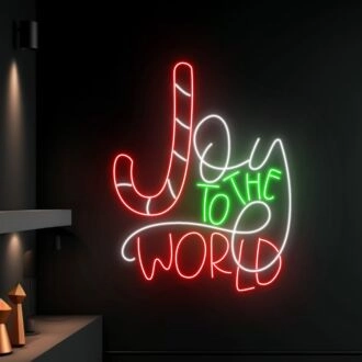 Brighten Your Holiday Season and Celebrate in Style at Home, Office, or Store with Joy To The World Led Neon Sign Holiday Led Sign Merry Christmas Neon Light.