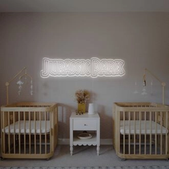 Transform Your Space into a Prehistoric Wonderland with Jurassic Park LED Neon Sign - Perfect for Home Theater, Kids' Room, or Themed Events.