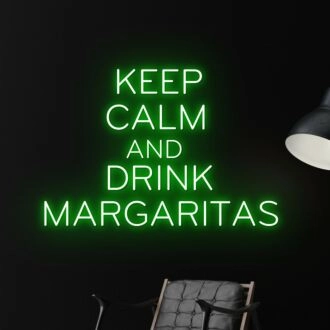 Elevate Your Space with the Keep Calm And Drink Margaritas Led Neon Sign - Perfect for Bars, Restaurants, and Chic Home Decor.