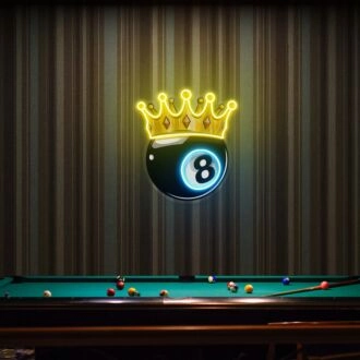 Brighten Up Your Space: King Business Logo Sign For Wall Billiards Wall Decor Led Uv Neon Sign Perfect for Bars, Game Rooms, and Office Decor.