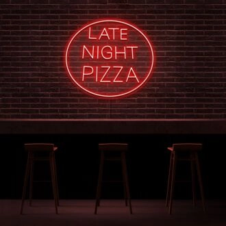 Late Night Pizza Neon Sign