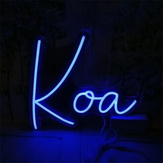 Brighten Your Special Moments: LED Neon Name Koa With Heart LED Neon Sign for Weddings, Celebrations, and Romantic Home Decor.
