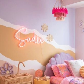 Brighten Your Space: Perfect for Weddings, Home Decor, and Bar Ambiance with LED Neon Name Sadie With Heart LED Neon Sign.